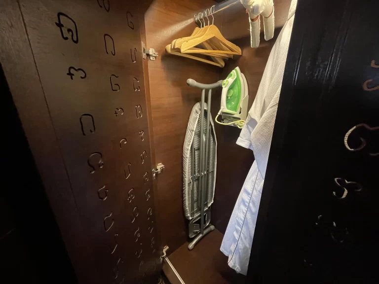 クローゼット内のアイロンやハンガー