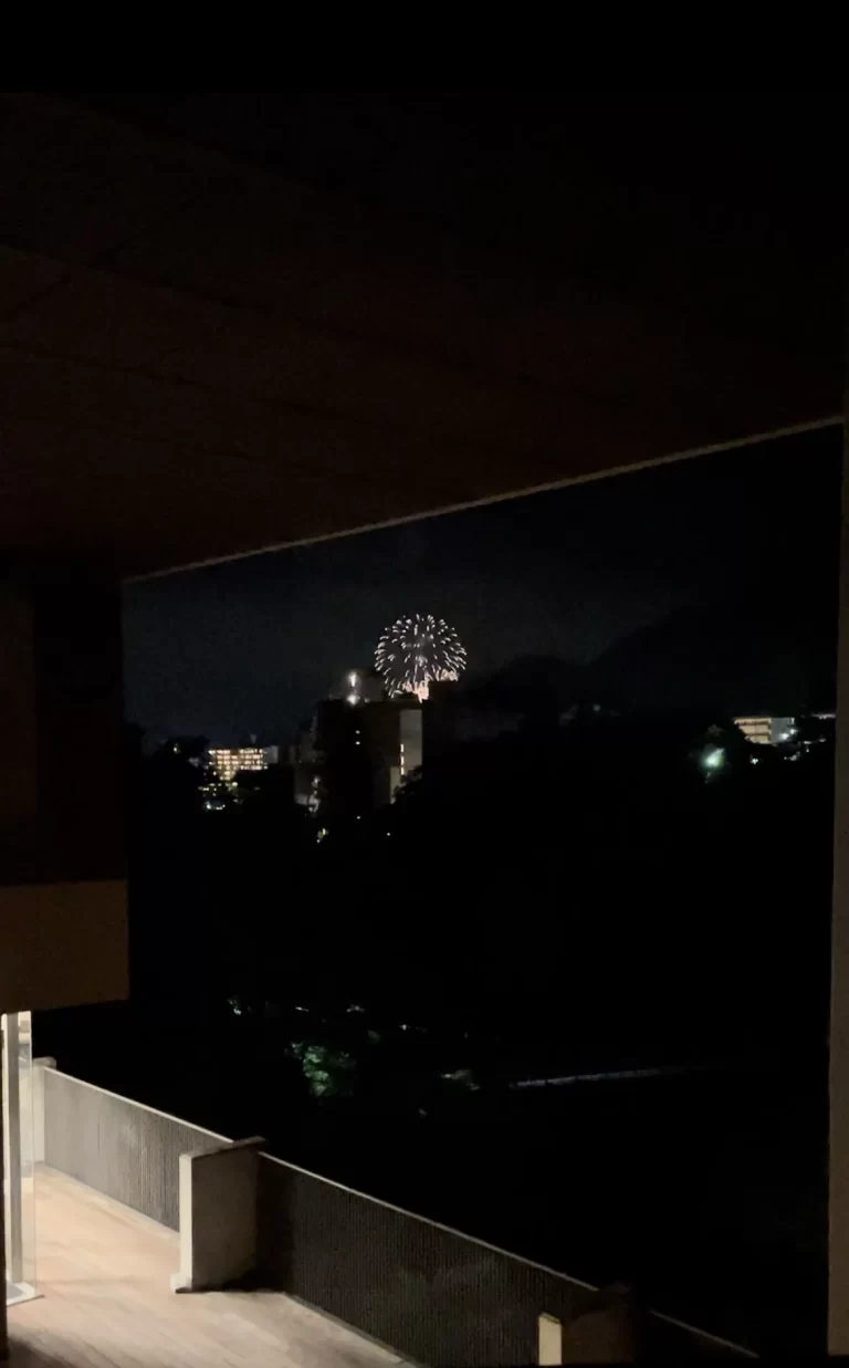 絹の渓谷　碧流　花火