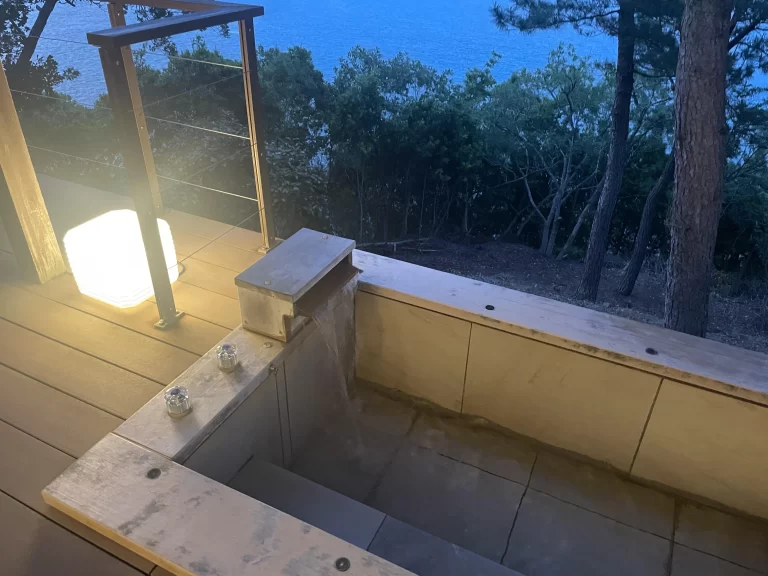 ターンダウン後の露天風呂